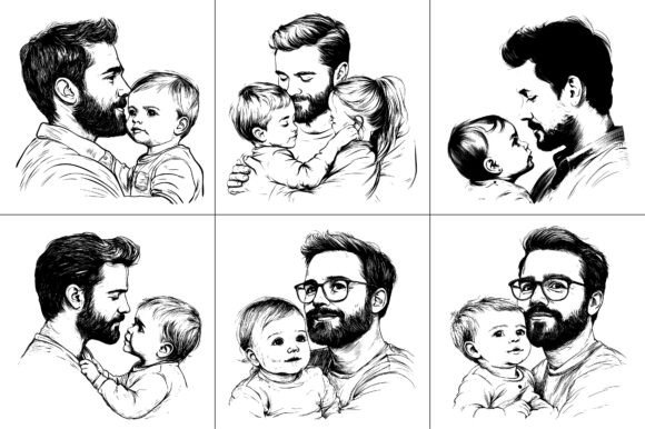 Dad Line Art Vector for Crafts and Graphics