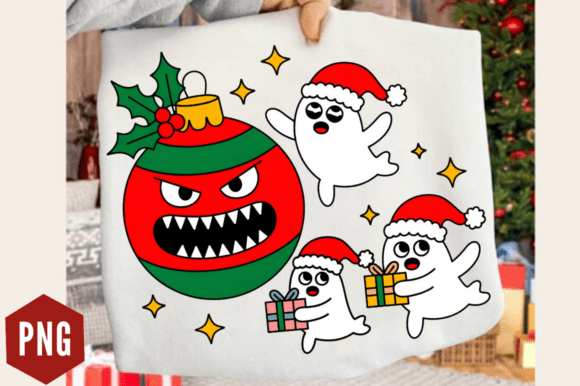 Funny Christmas Ghosts PNG Clipart for Crafts