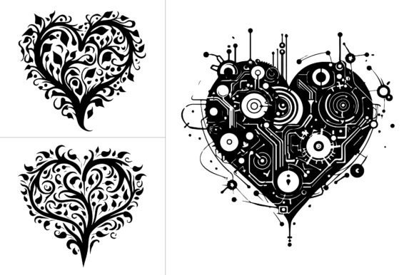 Heart Love Silhouette Vector for Crafts and Graphics