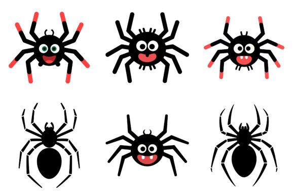 Spider Halloween Clipart Line Art Graphics