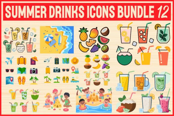 Summer Drinks Icons Bundle