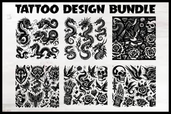 Tattoo Stickers Design Bundle: Graphics & Crafts for Polished Content
