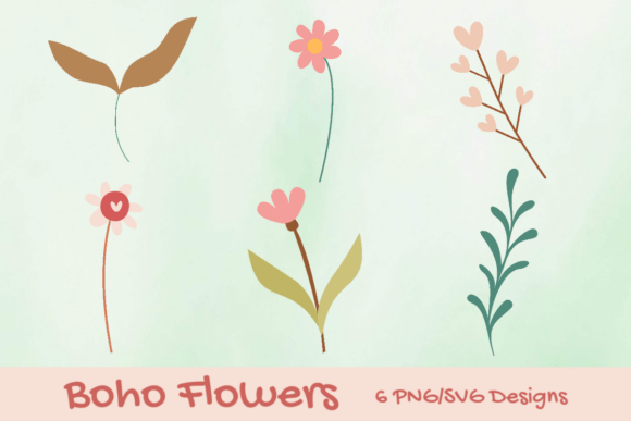 Whimsical Petal Sprigs: Graphics for Crafts and Digital Selling